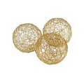Modern Day Accents Modern Day Accents 3379 5 in. Guita Gold Wire Spheres - Box of 3 3379